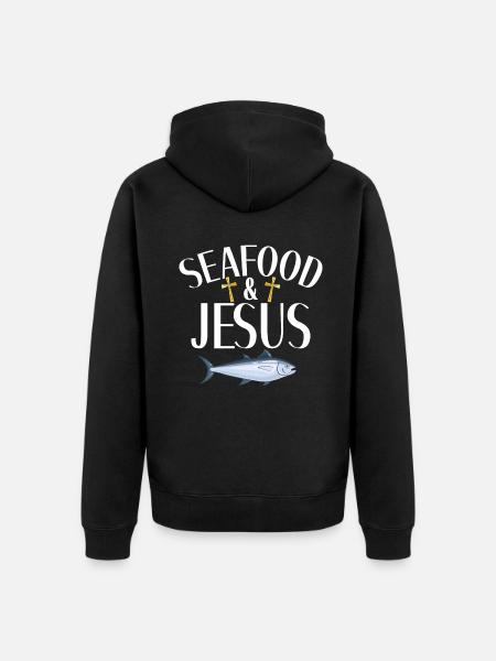 Seafood Lover Gift - Unisex Premium Organic Zip Hoodie - black