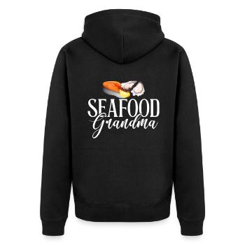 Cadeau pour les amateurs de fruits de mer - Veste à capuche bio Premium Unisexe - noir - Dos - Nico (187cm)