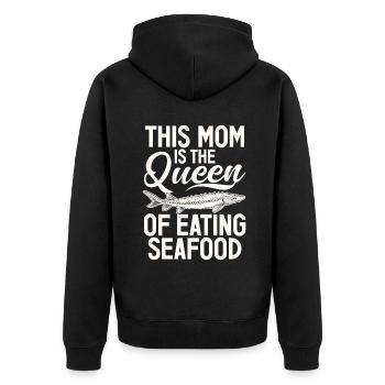 Seafood Lover Gift - Unisex Premium Bio Zip Hoodie - Schwarz - Hinten - Nico (187cm)