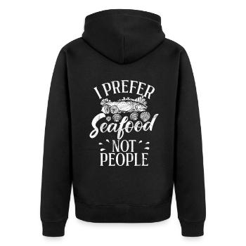 Cadeau pour les amateurs de fruits de mer - Veste à capuche bio Premium Unisexe - noir - Dos - Nico (187cm)