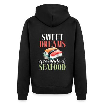 Seafood Lover Gift - Unisex Premium Bio Zip Hoodie - Schwarz - Hinten - Nico (187cm)