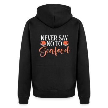 Cadeau pour les amateurs de fruits de mer - Veste à capuche bio Premium Unisexe - noir - Dos - Nico (187cm)
