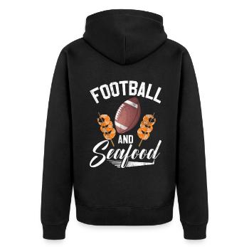 Seafood Lover Gift - Unisex Premium Bio Zip Hoodie - Schwarz - Hinten - Nico (187cm)
