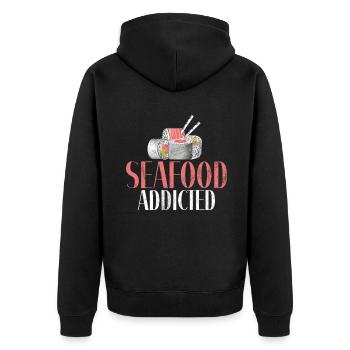 Cadeau pour les amateurs de fruits de mer - Veste à capuche bio Premium Unisexe - noir - Dos - Nico (187cm)