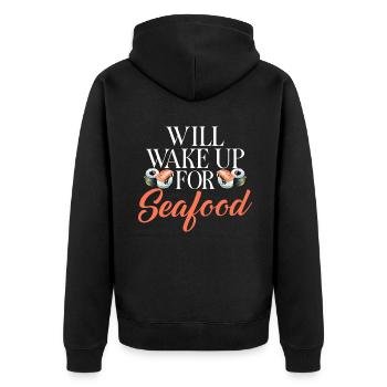 Seafood Lover Gift - Unisex Premium Bio Zip Hoodie - Schwarz - Hinten - Nico (187cm)