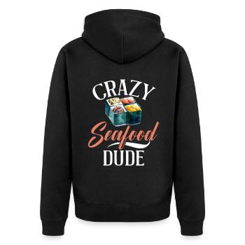 Seafood Lover Gift - Unisex Premium Bio Zip Hoodie - Schwarz - Hinten - Nico (187cm)