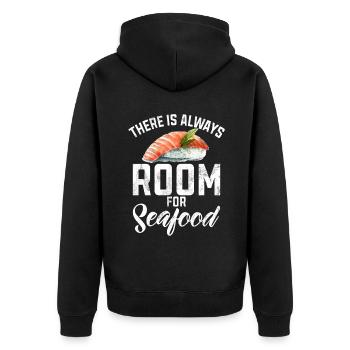Cadeau pour les amateurs de fruits de mer - Veste à capuche bio Premium Unisexe - noir - Dos - Nico (187cm)
