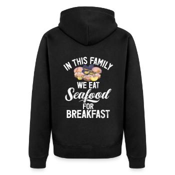 Seafood Lover Gift - Unisex Premium Bio Zip Hoodie - Schwarz - Hinten - Nico (187cm)