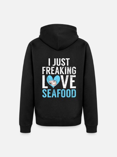 Seafood Lover Gift - Unisex Premium Organic Zip Hoodie - black