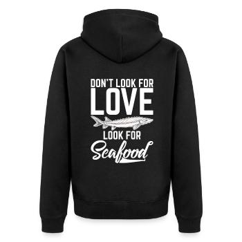 Cadeau pour les amateurs de fruits de mer - Veste à capuche bio Premium Unisexe - noir - Dos - Nico (187cm)
