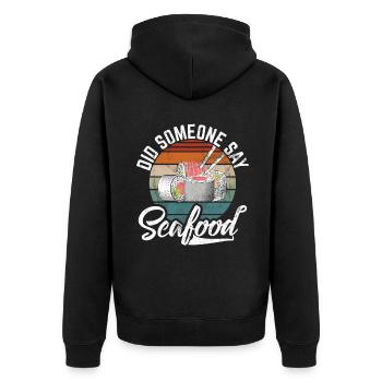 Cadeau pour les amateurs de fruits de mer - Veste à capuche bio Premium Unisexe - noir - Dos - Nico (187cm)