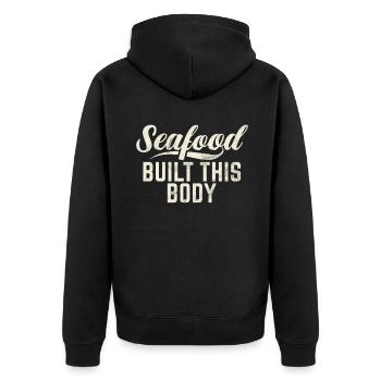 Cadeau pour les amateurs de fruits de mer - Veste à capuche bio Premium Unisexe - noir - Dos - Nico (187cm)