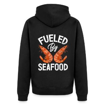 Cadeau pour les amateurs de fruits de mer - Veste à capuche bio Premium Unisexe - noir - Dos - Nico (187cm)