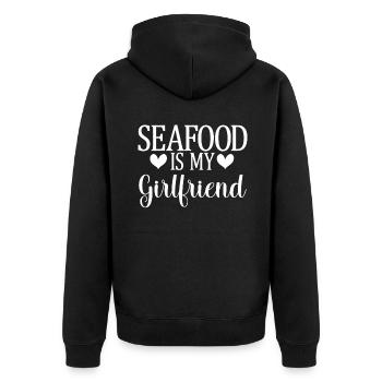 Seafood Lover Gift - Unisex Premium Bio Zip Hoodie - Schwarz - Hinten - Nico (187cm)