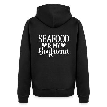 Cadeau pour les amateurs de fruits de mer - Veste à capuche bio Premium Unisexe - noir - Dos - Nico (187cm)