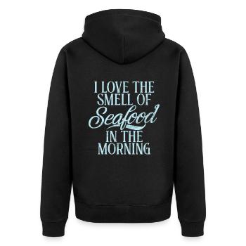 Seafood Lover Gift - Unisex Premium Bio Zip Hoodie - Schwarz - Hinten - Nico (187cm)