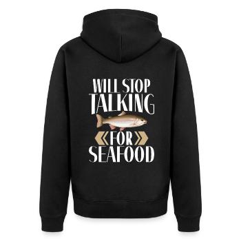 Seafood Lover Gift - Unisex Premium Bio Zip Hoodie - Schwarz - Hinten - Nico (187cm)