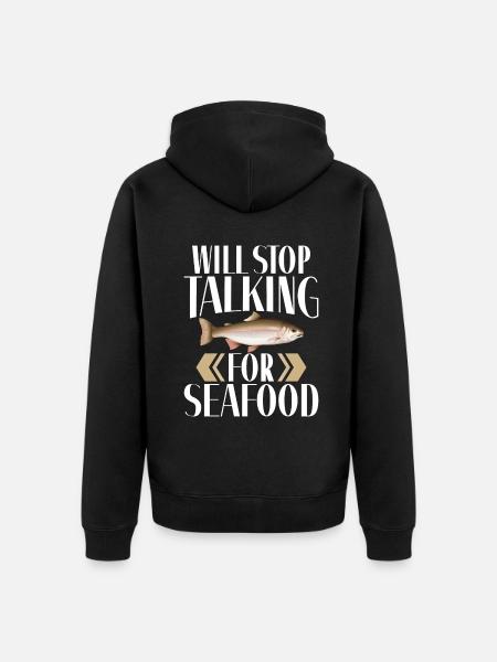 Seafood Lover Gift - Unisex Premium Organic Zip Hoodie - black