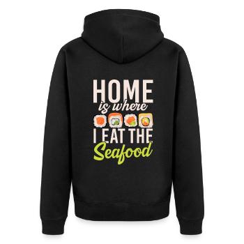 Seafood Lover Gift - Unisex Premium Bio Zip Hoodie - Schwarz - Hinten - Nico (187cm)