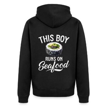 Seafood Lover Gift - Unisex Premium Bio Zip Hoodie - Schwarz - Hinten - Nico (187cm)