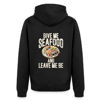 Seafood Lover Gift - Unisex Premium Bio Zip Hoodie - Schwarz - Hinten - Nico (187cm)