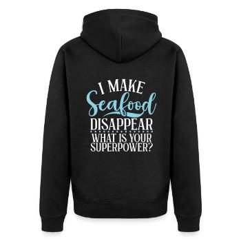 Seafood Lover Gift - Unisex Premium Bio Zip Hoodie - Schwarz - Hinten - Nico (187cm)