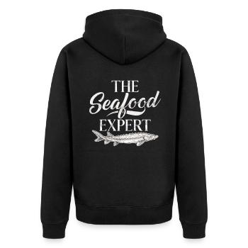 Seafood Lover Gift - Unisex Premium Bio Zip Hoodie - Schwarz - Hinten - Nico (187cm)