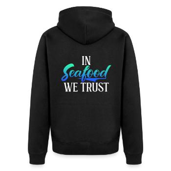 Seafood Lover Gift - Unisex Premium Bio Zip Hoodie - Schwarz - Hinten - Nico (187cm)