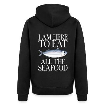 Seafood Lover Gift - Unisex Premium Bio Zip Hoodie - Schwarz - Hinten - Nico (187cm)