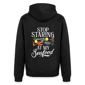 Seafood Lover Gift - Unisex Premium Bio Zip Hoodie - Schwarz - Hinten - Nico (187cm)