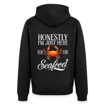 Seafood Lover Gift - Unisex Premium Bio Zip Hoodie - Schwarz - Hinten - Nico (187cm)