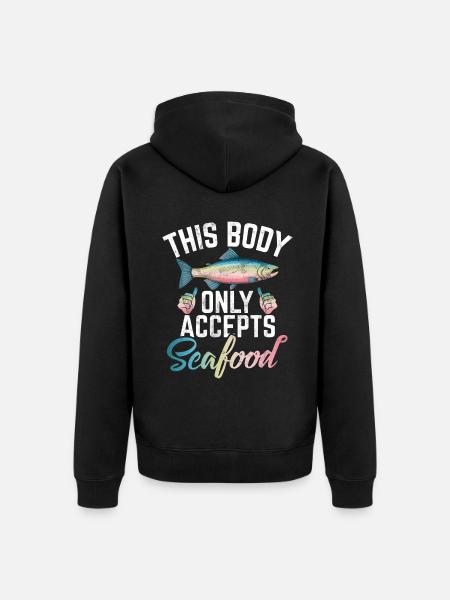 Seafood Lover Gift - Unisex Premium Organic Zip Hoodie - black