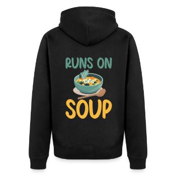 Cadeaux pour les amateurs de soupe - Veste à capuche bio Premium Unisexe - noir - Dos - Nico (187cm)