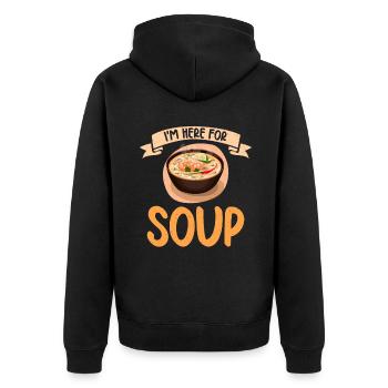 Soup Lovers Gifts - Unisex Premium Organic Zip Hoodie - black - Back - Nico (187cm)