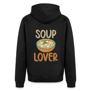 Soup Lovers Gifts - Unisex Premium Organic Zip Hoodie - black - Back - Nico (187cm)