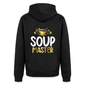 Soup Lovers Gifts - Unisex Premium Organic Zip Hoodie - black - Back - Nico (187cm)