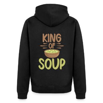 Soup Lovers Gifts - Unisex Premium Organic Zip Hoodie - black - Back - Nico (187cm)