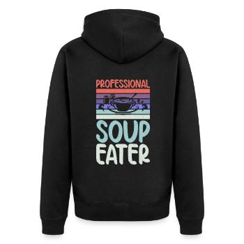 Soup Lovers Gifts - Unisex Premium Organic Zip Hoodie - black - Back - Nico (187cm)