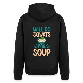Soup Lovers Gifts - Unisex Premium Organic Zip Hoodie - black - Back - Nico (187cm)