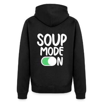 Soup Lovers Gifts - Unisex Premium Organic Zip Hoodie - black - Back - Nico (187cm)