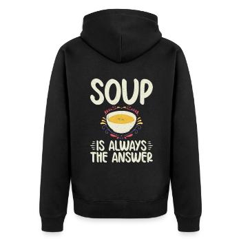 Soup Lovers Gifts - Unisex Premium Organic Zip Hoodie - black - Back - Nico (187cm)