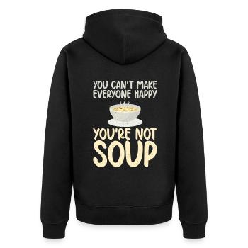 Soup Lovers Gifts - Unisex Premium Organic Zip Hoodie - black - Back - Nico (187cm)