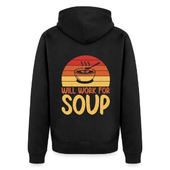 Soup Lovers Gifts - Unisex Premium Organic Zip Hoodie - black - Back - Nico (187cm)