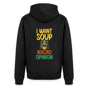 Soup Lovers Gifts - Unisex Premium Bio Zip Hoodie - Schwarz - Hinten - Nico (187cm)