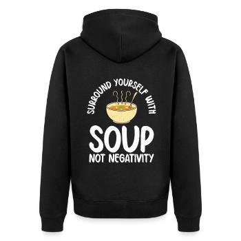 Soup Lovers Gifts - Unisex Premium Organic Zip Hoodie - black - Back - Nico (187cm)