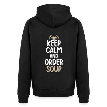 Soup Lovers Gifts - Unisex Premium Organic Zip Hoodie - black - Back - Nico (187cm)