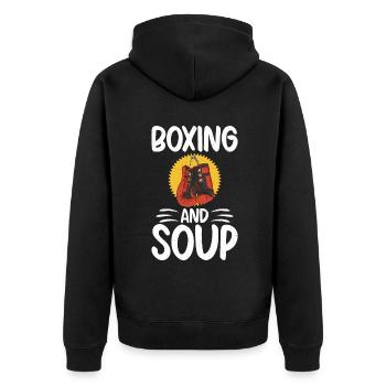 Soup Lovers Gifts - Unisex Premium Organic Zip Hoodie - black - Back - Nico (187cm)