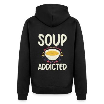 Soup Lovers Gifts - Unisex Premium Organic Zip Hoodie - black - Back - Nico (187cm)