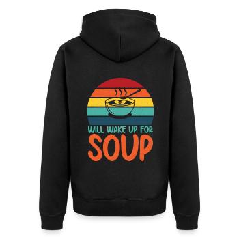 Soup Lovers Gifts - Unisex Premium Organic Zip Hoodie - black - Back - Nico (187cm)