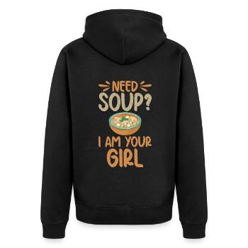 Soup Lovers Gifts - Unisex Premium Organic Zip Hoodie - black - Back - Nico (187cm)